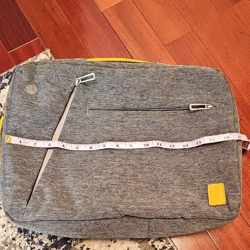 Gray Laptop Bag with Yellow Accents